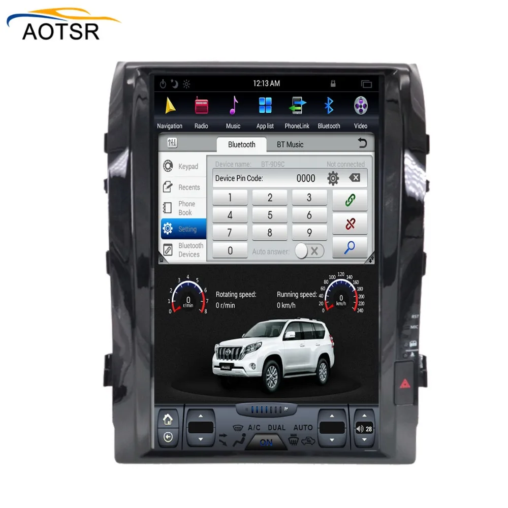 Clearance Tesla style 16"Android 7.1 HUGE Screen No Car DVD Player Stereo GPS Navigation Headunit For TOYOTA LAND CRUISER LC200 2008-2015 1