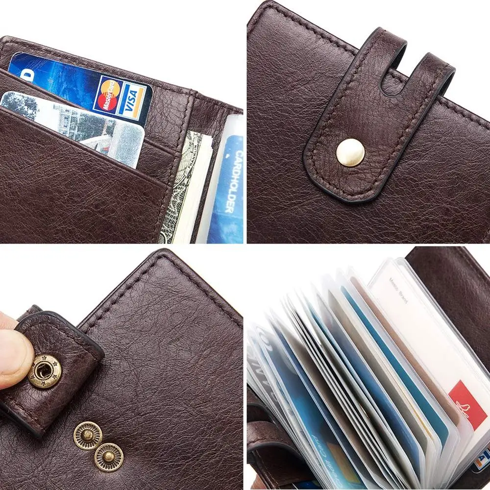GZCZ Rfid кожаный держатель для кредитных карт кошелек многофункциональный ID