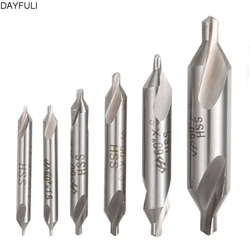 

High Quality 6X Fine Combined Center Drills Bit Set Countersink 60 Degree 5/3/2.5/2/1.5/1 mm