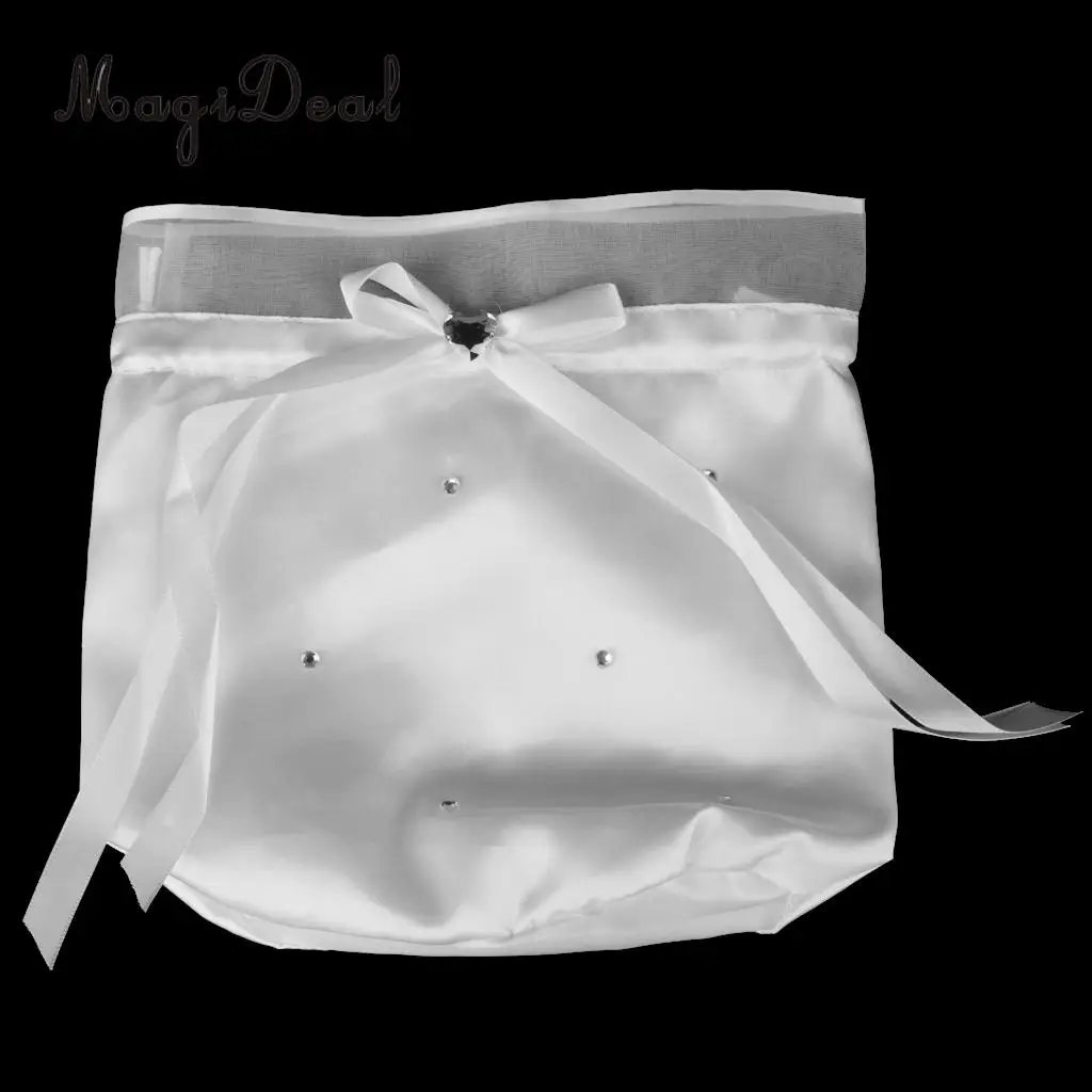 MagiDeal атлас с жемчугом и стразы свадебные цветы для девочек тележка Сумка Сумки из натуральной кожи Свадебные стаканчики для вечеринки, подарков пакет для конфет