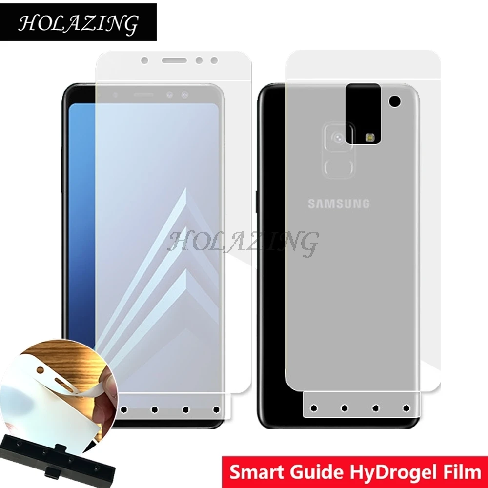 

Smart Guide Tool Soft AUTO Fixed Hydrogel Film Full Cover Screen Protector for Samsung Galaxy A8 2018 Optional Front & Back
