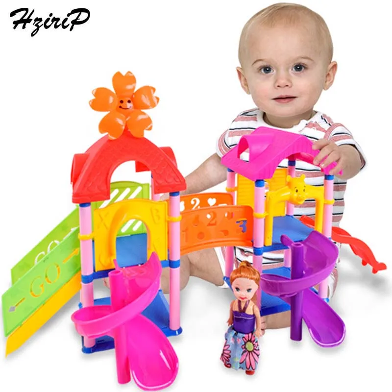 

HziriP DIY Assembly Sets Model Toys Children Plastic Pretend Play Princess Doll Houses Building Blocks Education Toy Kids Gifts