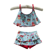 GI FOREVER/костюмы из двух предметов с юбкой для девочек, бикини, милый детский купальник с принтом, новинка года, детский купальник, купальный костюм