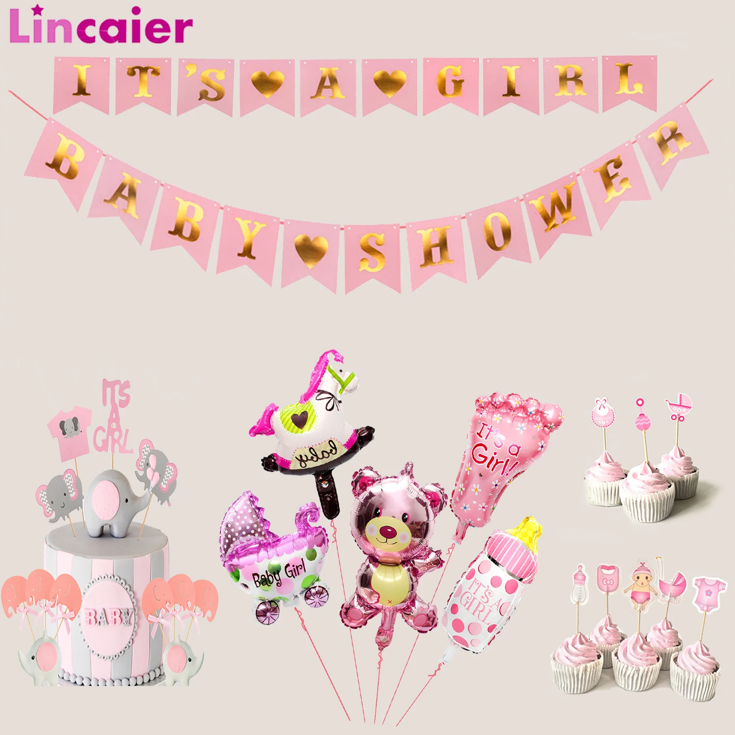 

Babyshower Gender Reveal Party Supplies Girl Boy Baby shower Its a Girl Decoration Baptism Favors Princess Oh Baby Boy Or Girl