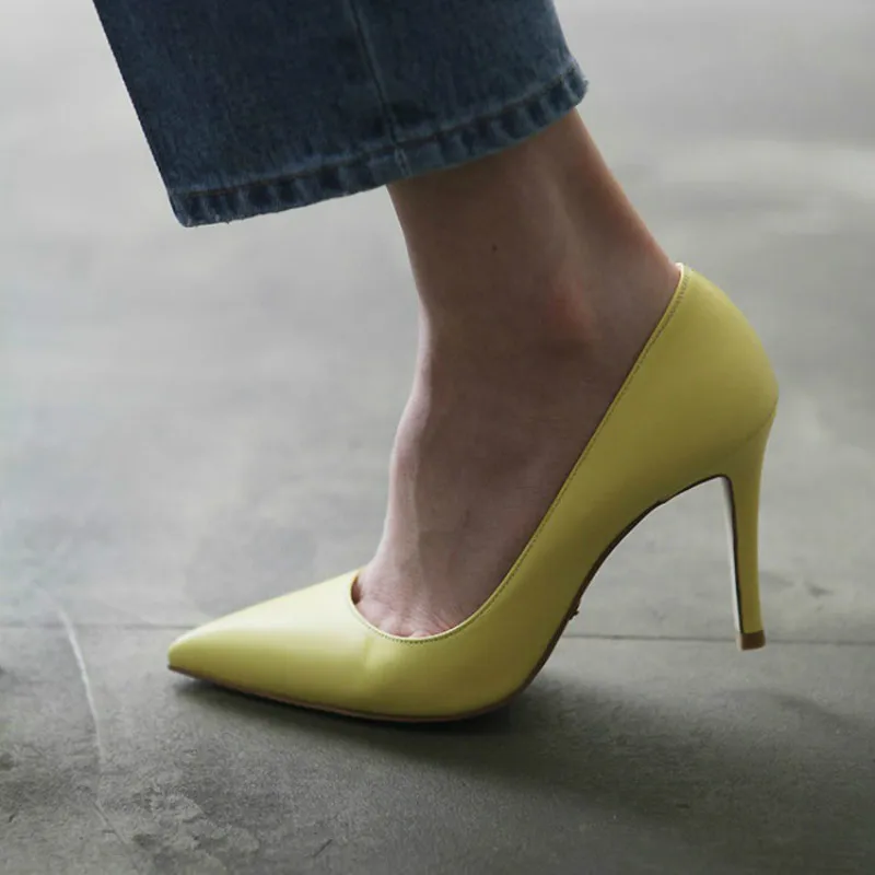 Women Soft Leather Black High Heel Pumps Female Pointed Shallow Dress Shoes Lady Sexy Stiletto Office Footwear Wedding Shoes Women Soft Leather Black High Heel Pumps Female Pointed Shallow Dress Shoes Lady Sexy Stiletto Office Footwear Wedding Shoes