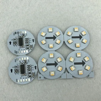 

DC24V RGBW DMX512(UCS512 chip);5050 SMD addressable pixel PCBA,6 piece of 5050 SMD LED;1.44W;34mm diameter round type