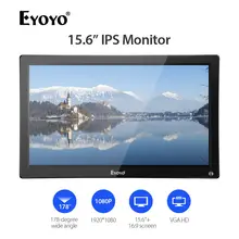 EYOYO 15,6 дюймов 1920x1080 Видео цветной экран ips lcd HD монитор дисплей 178 градусов с AV/VGA/BNC/USB входом для ПК CCTV Cam DVD