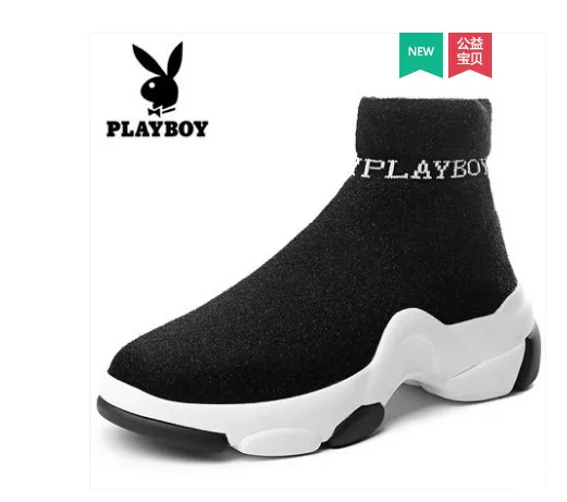 

Playboy socks sneakers 2018 autumn new wild Korean sports breathable increased running shoes high quality wholesale