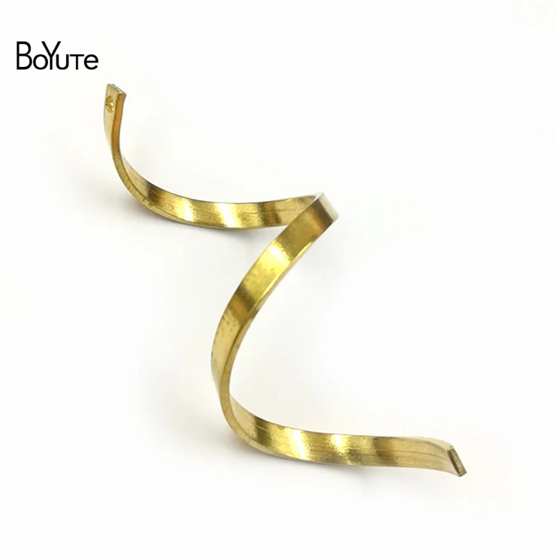 

BoYuTe 20Pcs 52*3*1MM Metal Brass Twist S Shaped Flat Wire with Hole Hand Made Diy Jewelry Findings Components