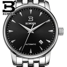 Switzerland watches men luxury brand18K gold Wristwatches BINGER business Mechanical Wristwatches full stainless steel B5005A 3