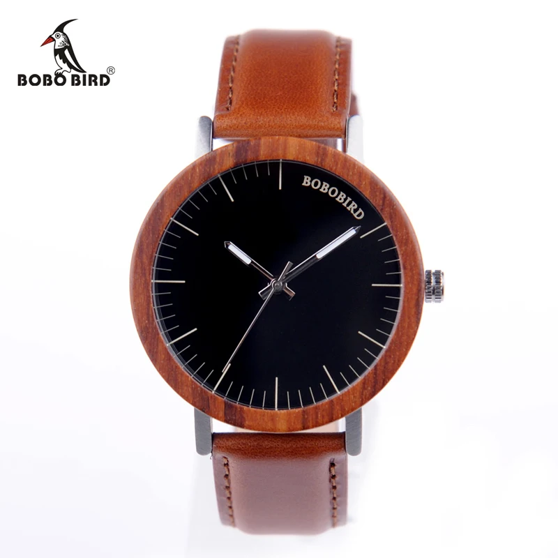 BOBO BIRD V-M15/M16 Mens Top Brand Luxury Watch Decent Silive Steel Dress Wood Quartz Watch Relogio Masculino