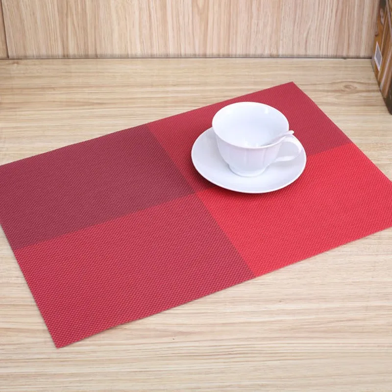 4PCS/Iot PVC Table Mats Placemat 8 Colors Decoration Kitchen Tables Dinning Waterproof Tableware Pad Coaster Coffee Place Mats