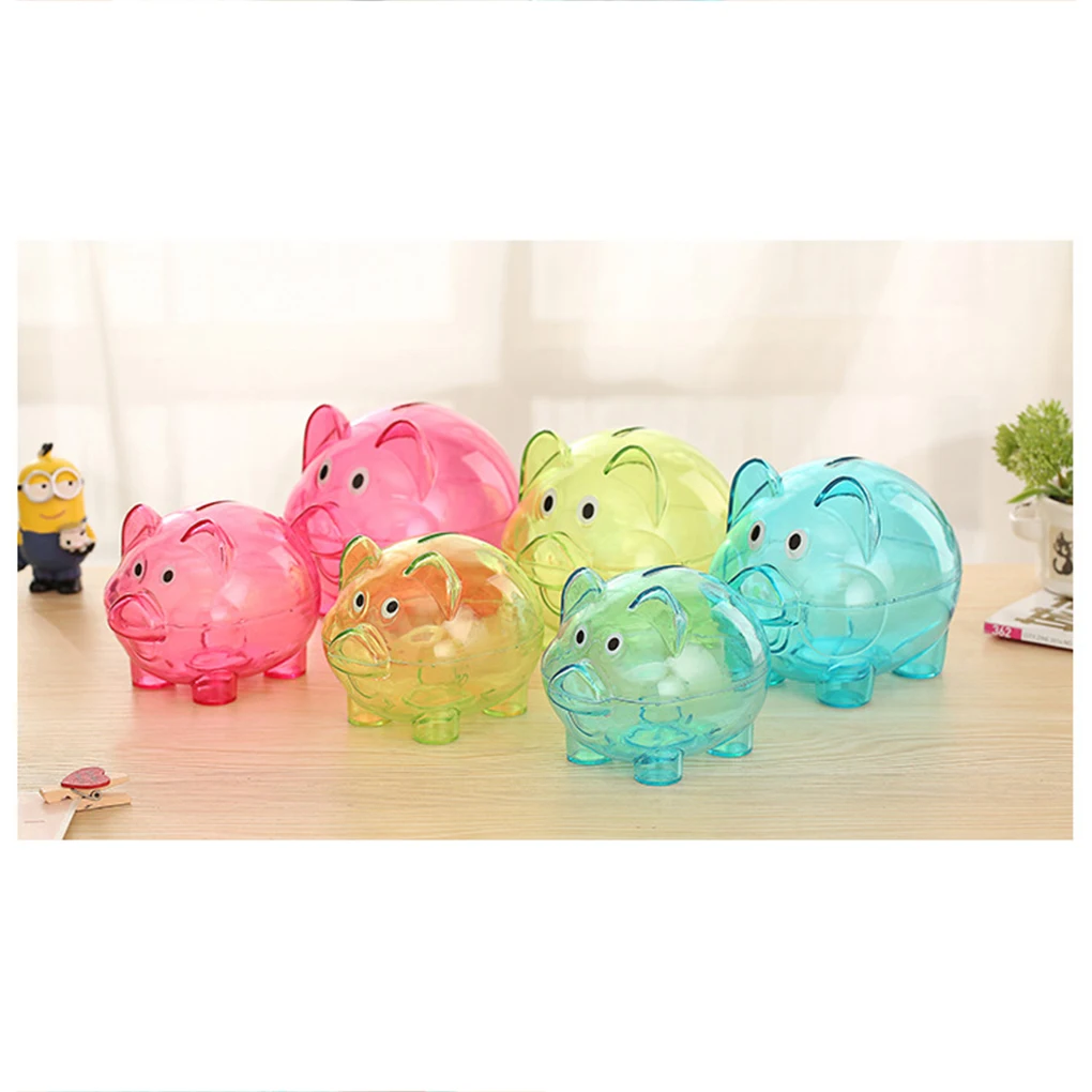 Bank Banks Children Clear Plastic Girls Large Boys Piggybanks Money Kids Small Co Piggy Pig Lovely Cartoon Piggy Bank Transparent Money Box Plastic Pvc Cute Pig Shape Child Birthday Gift Toys
