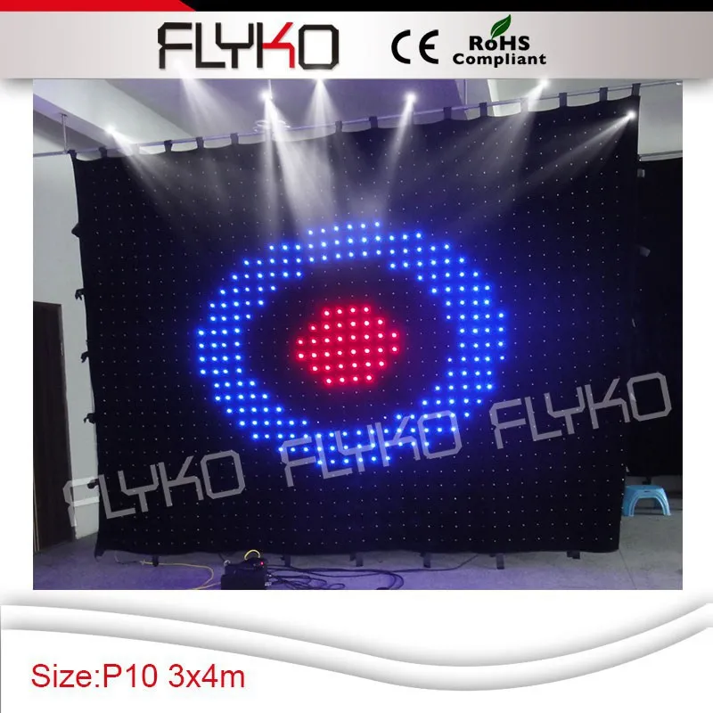 

Flyko stage Led Graphic Curtain Off Line Mode LED Video Curtain For DJ Wedding Backdrops Event Nightclub