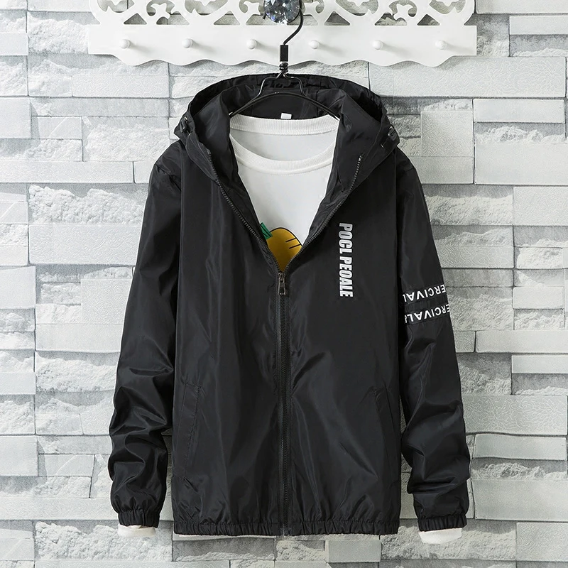 Jacket Windbreaker Without Any Logos Hip Hop Autumn 2017 mens Men's Jacket College Softshell Jackets 5 Color Block Slim Jackets