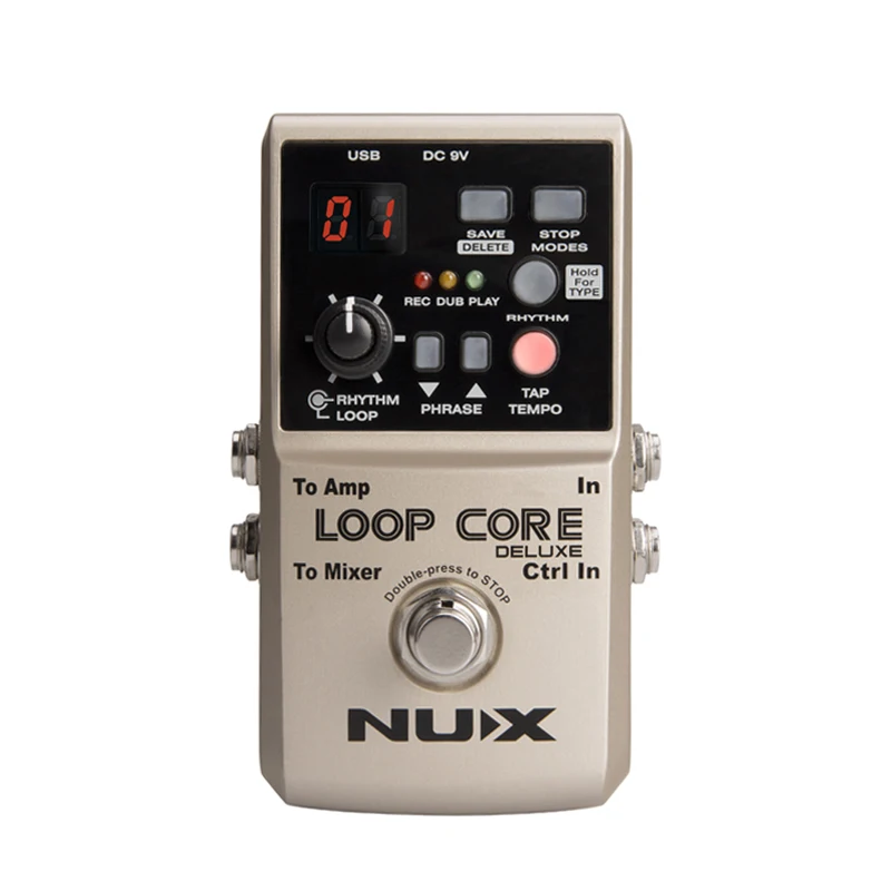 

NUX Loop Core Deluxe Upgraded Guitar Loop Pedal with Foot Switch Automatic Tempo Detection 8 Hours Recording 24-bit