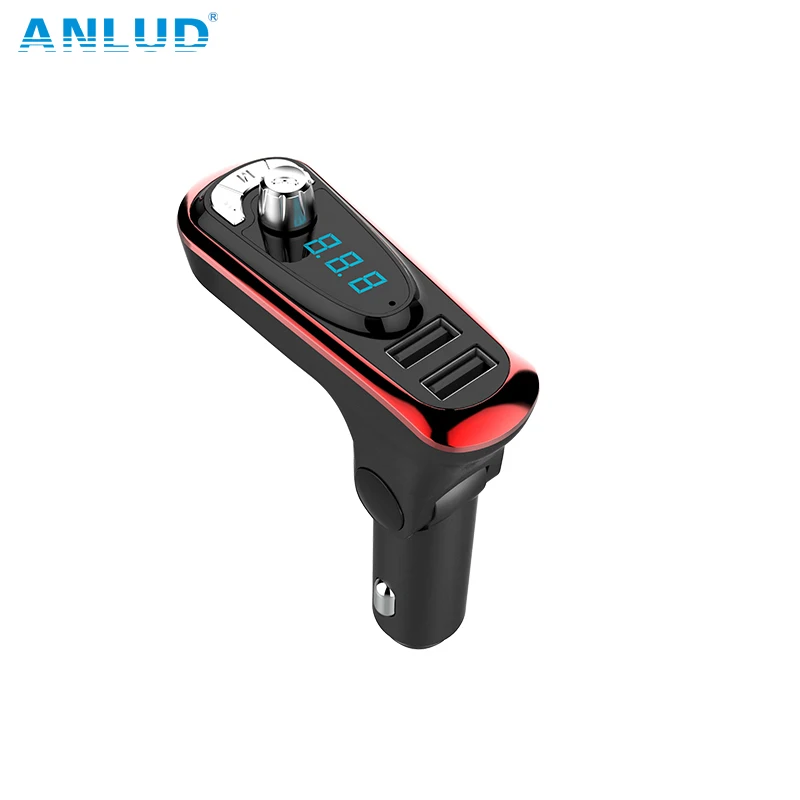 4 in 1new Anlud fm передатчик громкой Bluetooth гарнитура для авто 2 USB Автомобильное Зарядное