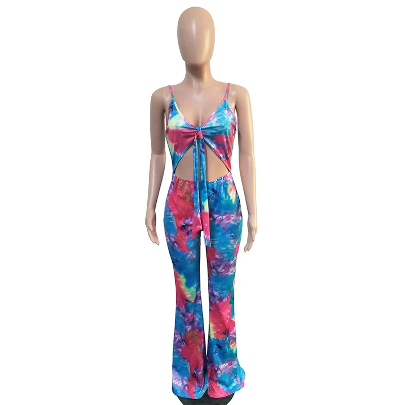 قوس قزح التعادل صبغ رومبير المرأة بذلة مثير السباغيتي حزام عارية الذراعين Bodycon ارتداءها الصيف الخصر الفرقة قطع عارية الذراعين عموما