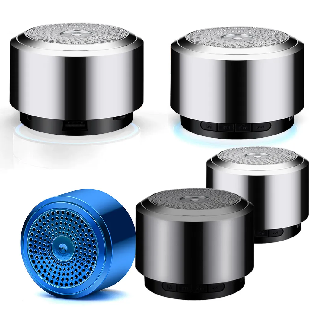 

Mini Bluetooth Speaker USB Led Light Wireless Portable Music Box Subwoofer Small Aluminium Alloy Multicolor Body Mini Speakers