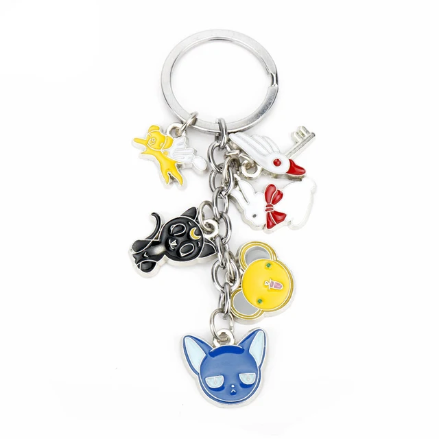 Anime Jewelry Card Captor Sakura Kinomoto Star Wand Key Keychain Fashion Creative Trinket Key Chains Bags Keyring D