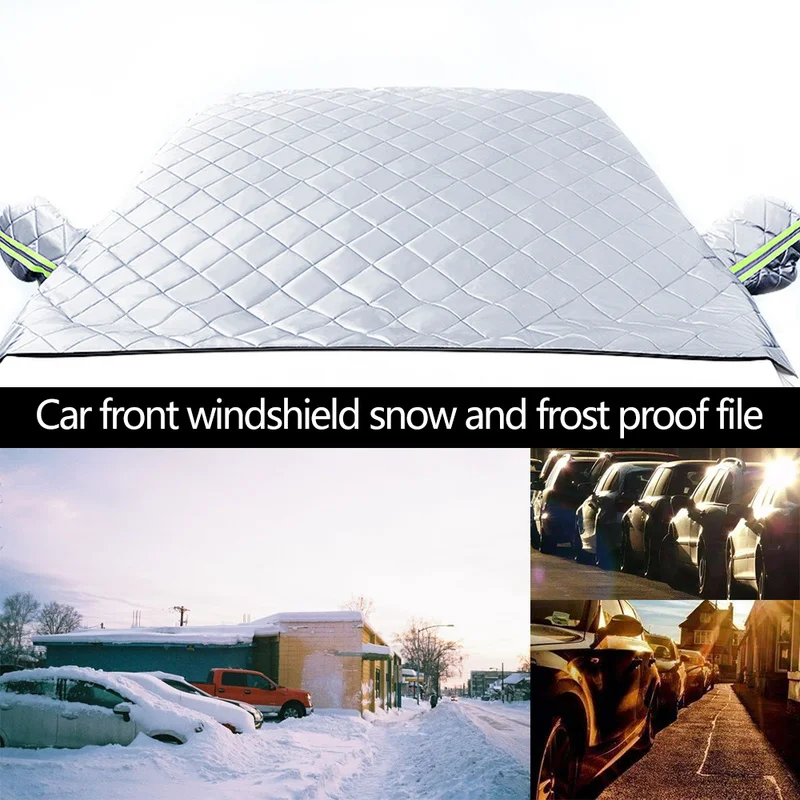 Car Windshield Snow Sun Cover Tarp Ice Scraper Frost Dust Removal Truck