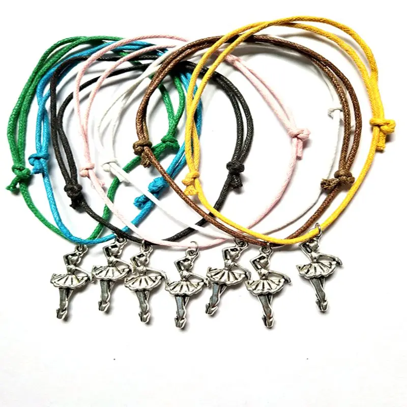 Dancing Ballerina Girl Bracelet Bangle For Women Children Red String