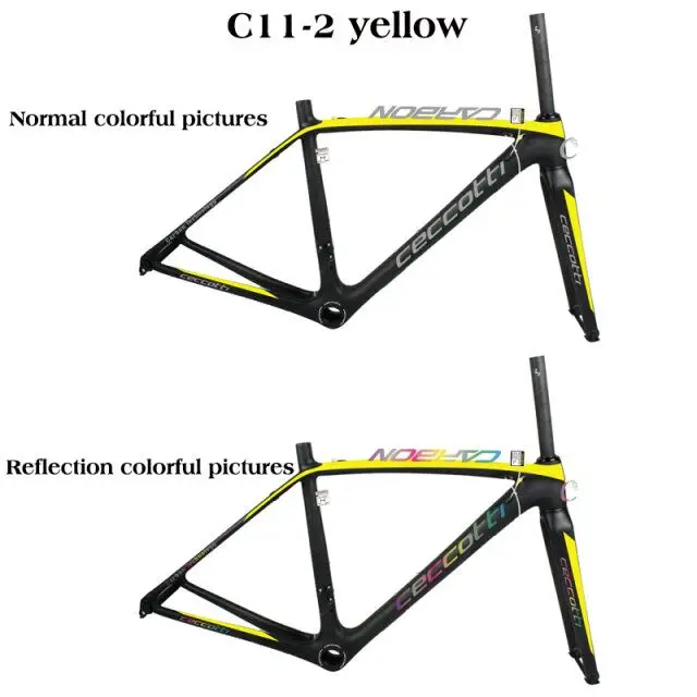 Best 2019 Ceccotti carbon road frame  DCRF11 weight 765g new color carbon road bicycle frame Frame Fork Seatpost Clamp Headset 20