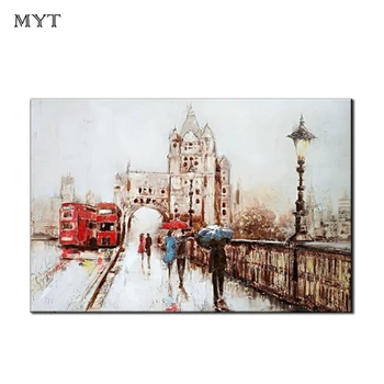 

Newest Abstract Paris Street Scenery Oil Painting Wall Art Home Free Shipping Unframed Canvas Decor Oil Painting Home Art