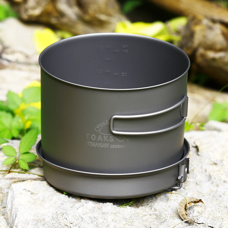 TOAKS CKW-1600 ultraligero de Camping al aire libre de olla y pan olla de cocción sartén Titamium juegos de utensilios de cocina olla