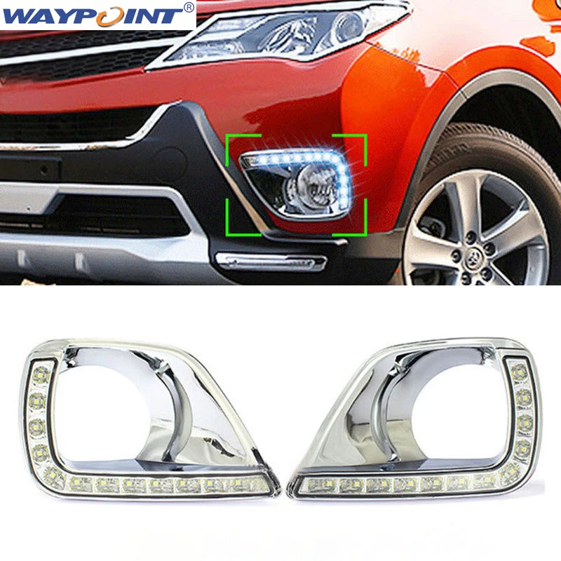 

A Pair Replacment White LED Daytime Running Light Fog Lamp for RAV4 2013-2015