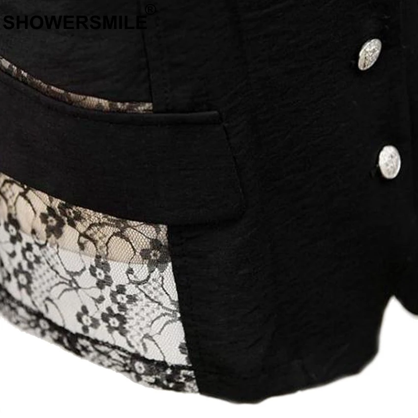 RAINIE SEAN Women Vest Plus Size 4XL Black Linen Lace Summer Waistcoats Fashion Slim Fit Brand Sleeveless Short Vest Jacket