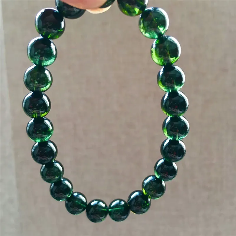 

Fashion Natural Brazil Green Tourmaline Bracelet Quartz Clear Gemstone Woman Round Beads Brazil Bracelet AAAAAA Drop Shipping