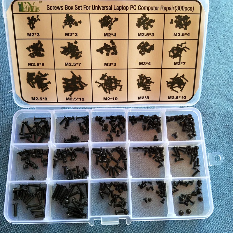 Laptop maintenance special screws 15 sets of specifications, a total of 300 black