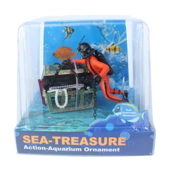 

Newly Fish Tank Ornament Aquarium Landscape Hunter Treasure Decoration Creative Accessories VA88