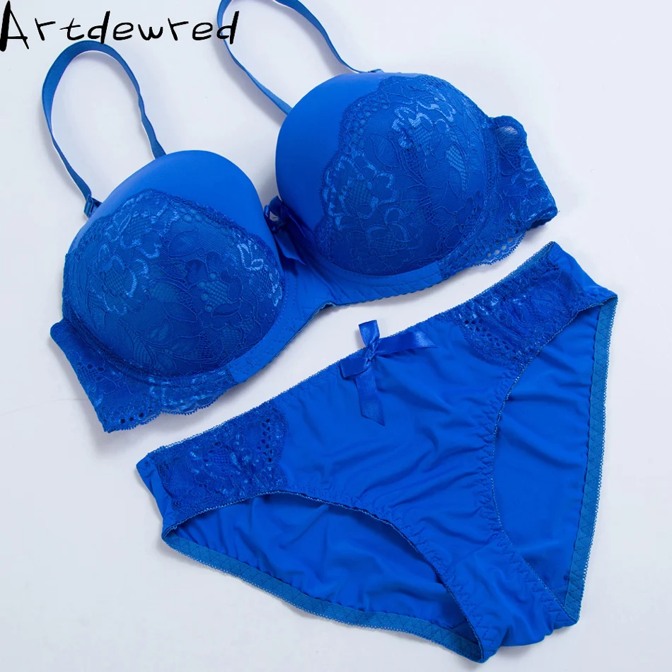 ARTDEWRED Women Sexy Bralette Big Size Bra Set Lace Underwear Bras 75 80 85 90 95 D E Intimates Female Bh Tops Lingerie Sets bra and thong set