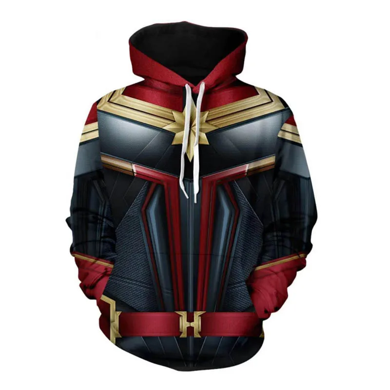 Cosroad 3D Printed Captain Marvel Carol Danvers Cosplay Costumes Hoodies Sweatshirts Casual Zipper Hooded Jacket Clothing (2)