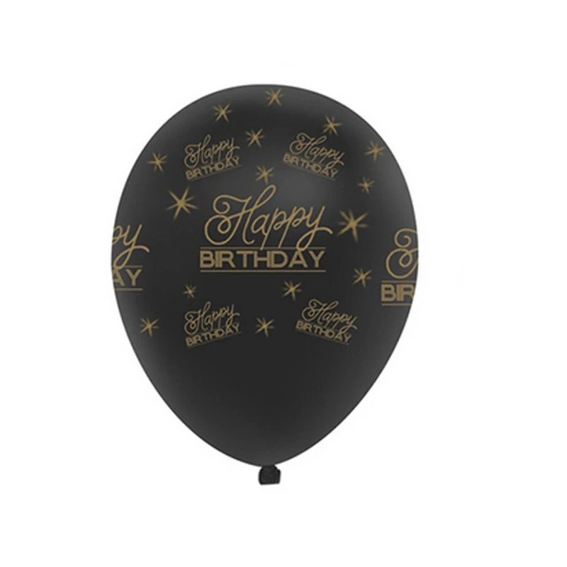 10Pcs/Lot 12" DIY  Black and Gold Happy Birthday Age Number Helium Latex Balloon Decor