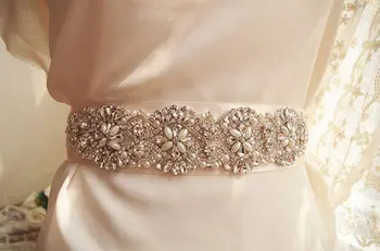 

pearl and crystal bead Applique, bridal belt, Bridal sash Applique, rhinestone bead applique for wedding sash ZP068 1piece