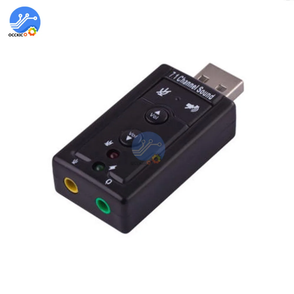 

Mini External USB Sound Adapter Card USB 2.0 7.1 To 3.5mm Headphone Adapter Audio Receiver Transmitter For Mic Speaker