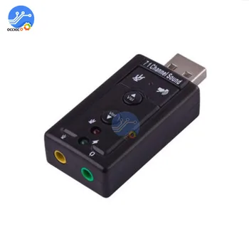 

Mini External USB Sound Adapter Card USB 2.0 7.1 To 3.5mm Headphone Adapter Audio Receiver Transmitter For Mic Speaker