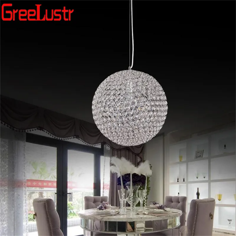 Подвесной светильник с кристаллами K9, Диаметр 25 см, современный круглый хромированный светильник, светодиодный подвесной светильник для бара, столовой, lustre lamparas
