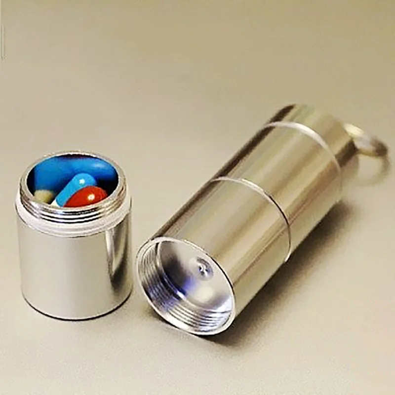 CNC aluminum waterproof pill box small portable metal sealed bottle independent multi-cell container one-week medicine can CNC aluminum waterproof pill box small portable metal sealed bottle independent multi-cell container one-week medicine can