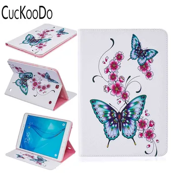 

CucKooDo Colorful Painting PU Leather Flip Stand [Auto Wake/Sleep Feature] Wallet Case for Samsung Galaxy Tab A 9.7 T550/T555C