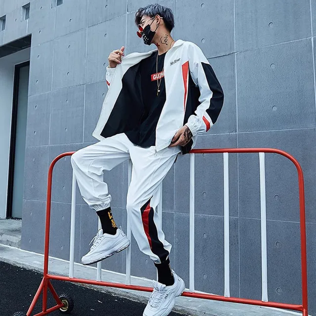 track pants and jacket