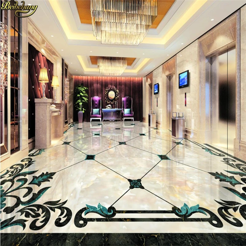 beibehang Custom Photo Self Adhesive 3D Floor Atmosphere Marble Parquet
Photo Wallpaper Mural Decorative papel de parede