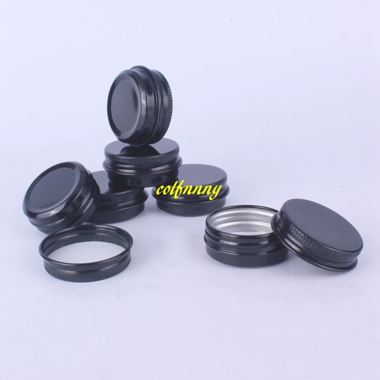 

3000pcs/lot Fast shipping 15ml Aluminum Jar Lip Balm Pots 15g Empty Cosmetic Container black Tins box