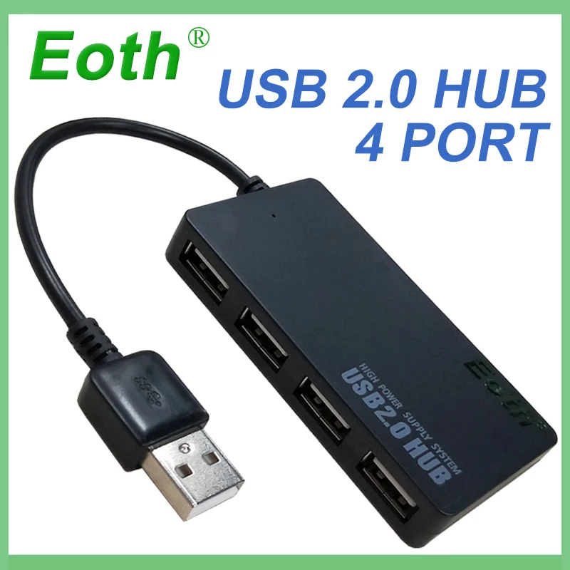 

Eoth 4 Port USB adapter USB HUB 2.0 splitter External 5Gbps High Speed USB Hub for Laptop 4 Ports Adapter Laptop Accessories