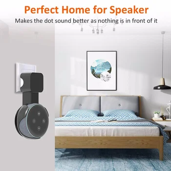 

Outlet Wall Mount Hanger Holder Stand Work with Vertical Outlets Speaker Companion for Amazon Echo Dot 3rd Generation