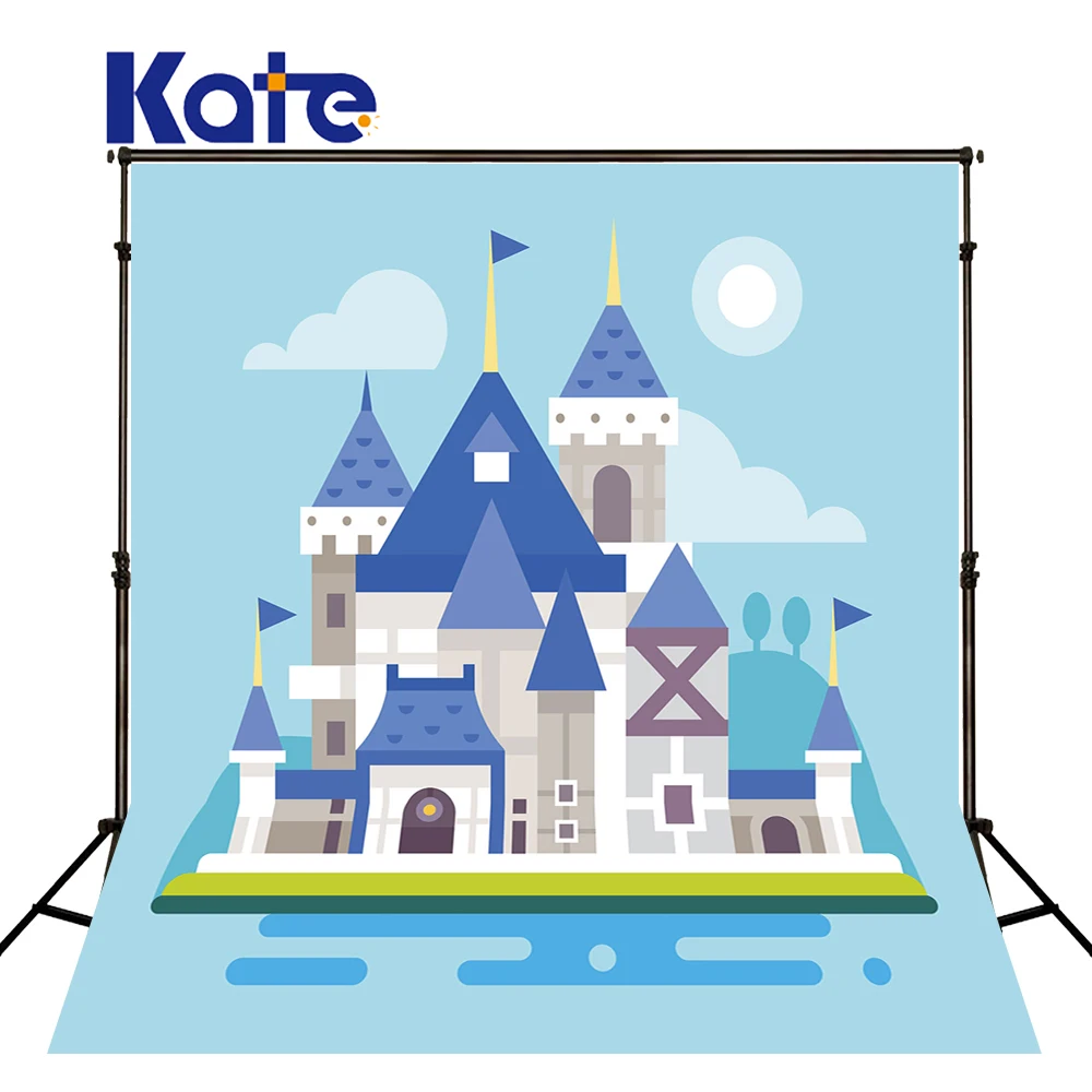 8x8ft Kate новорожденных фонов фотографии Задний план замок мультфильм мир сказки Задний план для детей фотосессии