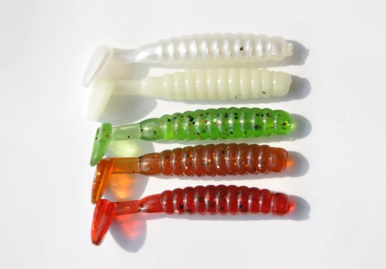 Cheap 100pcs Size 4cm/1g fishing grubs lure rubber worm plastic baits